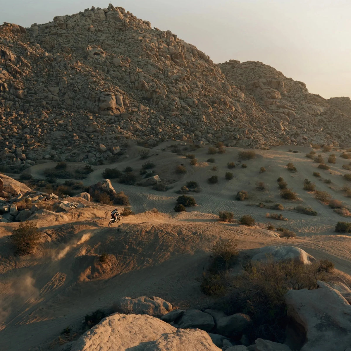 Bonnell 805 RX desert riding terrain at sunset