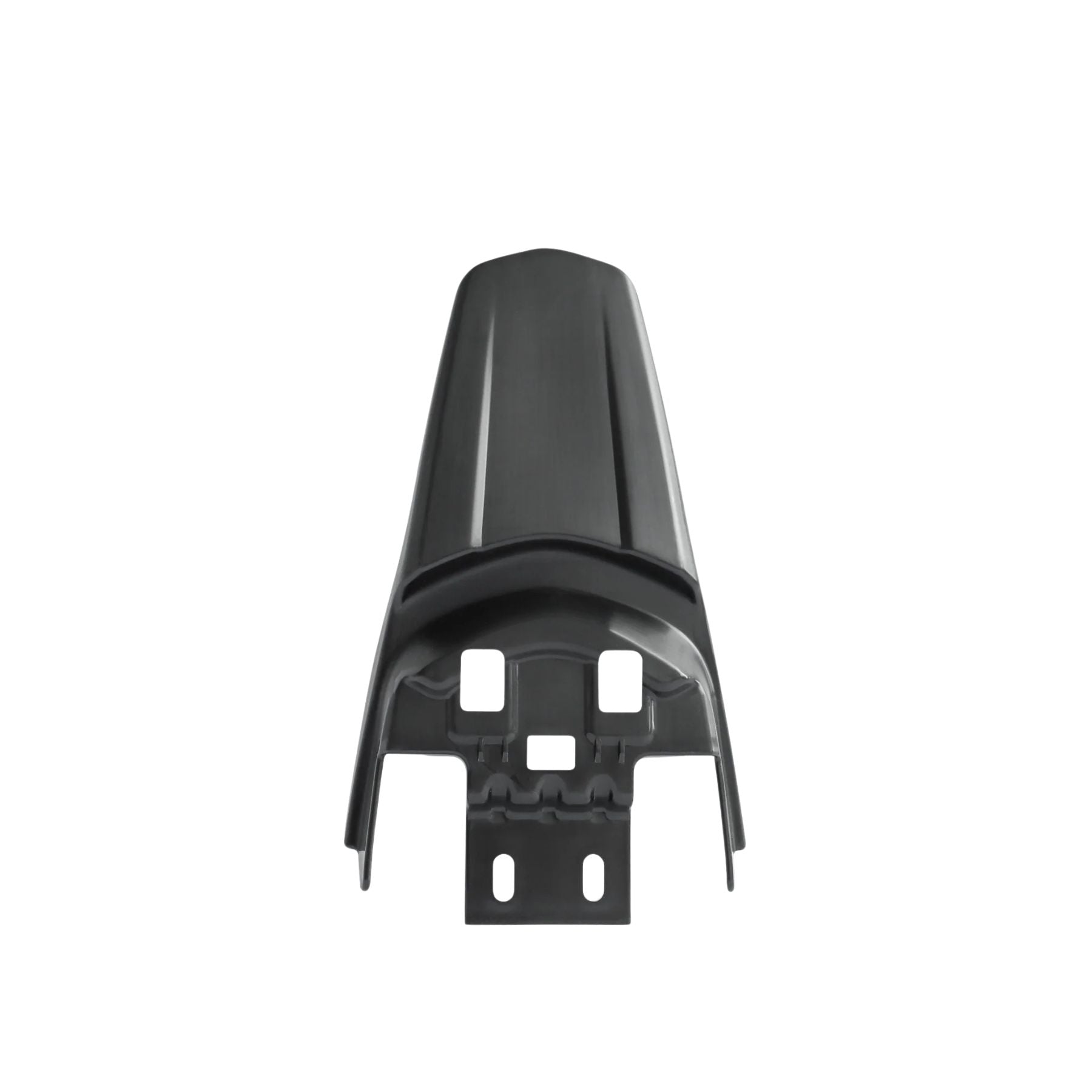 The 79Bike Falcon Pro Seat Fender is a black, molded plastic or metal rear fender with a curved top and rectangular cutouts, shown against a white background.