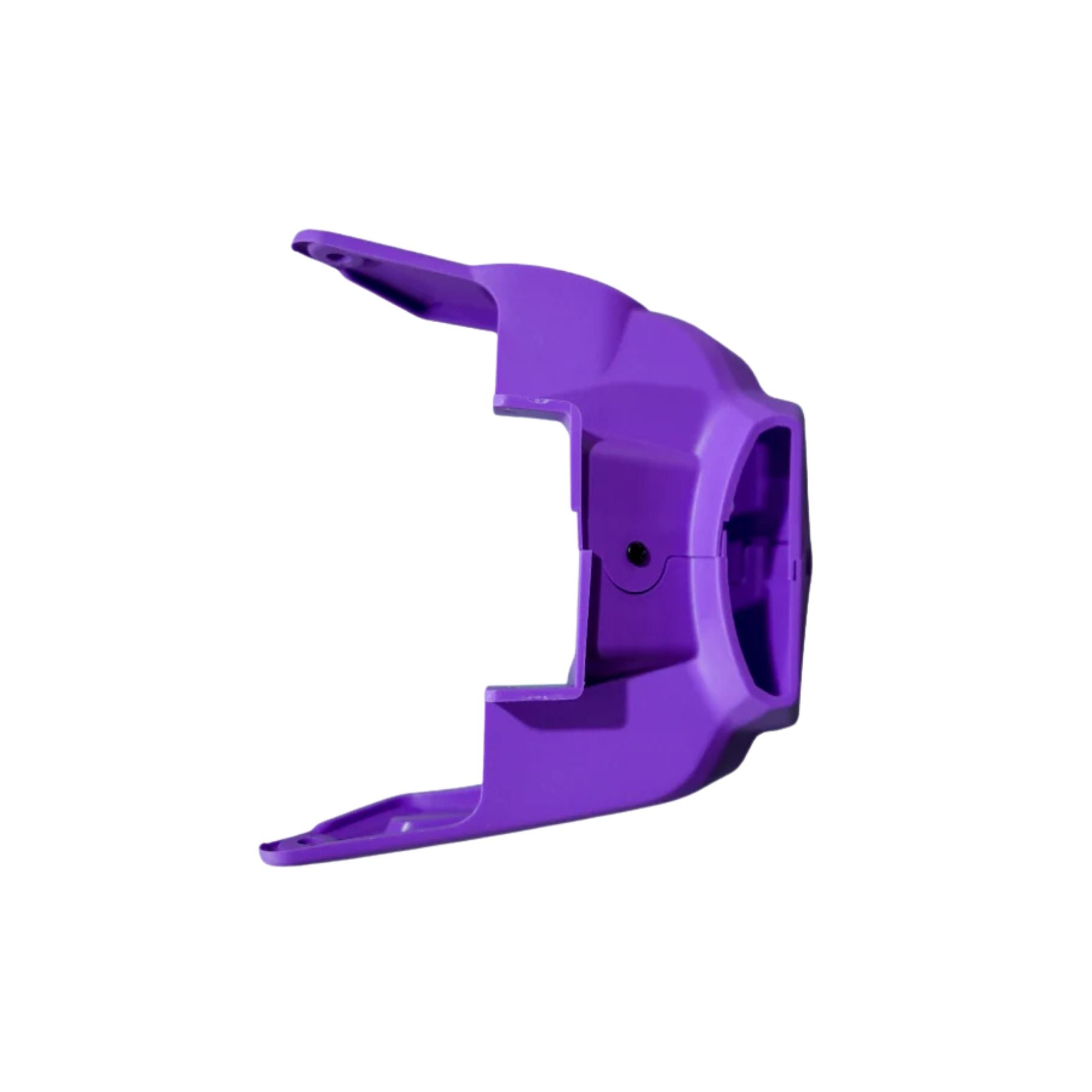 A purple plastic Falcon Pro Battery Lock Cover by 79Bike is displayed on a white background. The cover features a curved, angular design with an open center and mounting points.