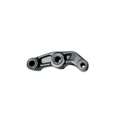 A metallic, irregularly shaped 79Bike Falcon Pro Rear Shock Linkage with three circular openings, isolated on a white background.