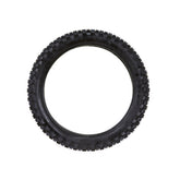 A single Razor Stage2 Stock 18 Rear Tire, featuring deep knobby treads for off-road use and ideal as a replacement for an electric dirt bike, is shown upright against a white background.