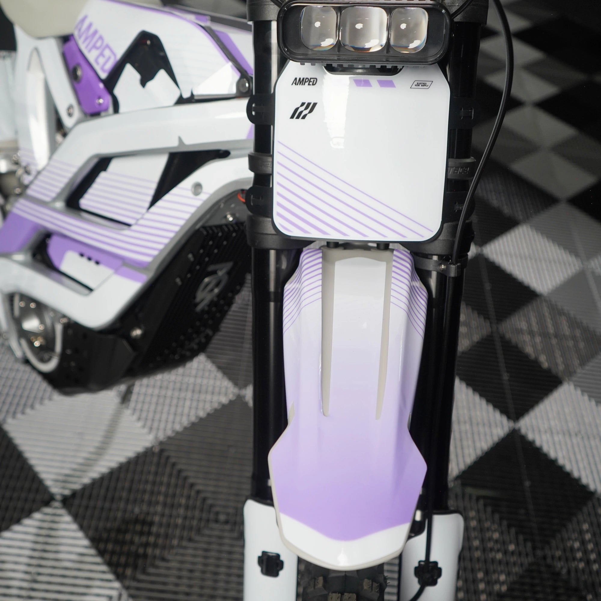 Slipstream E-Moto Graphics Kit, Aurora colorway, on 79Bike Falcon