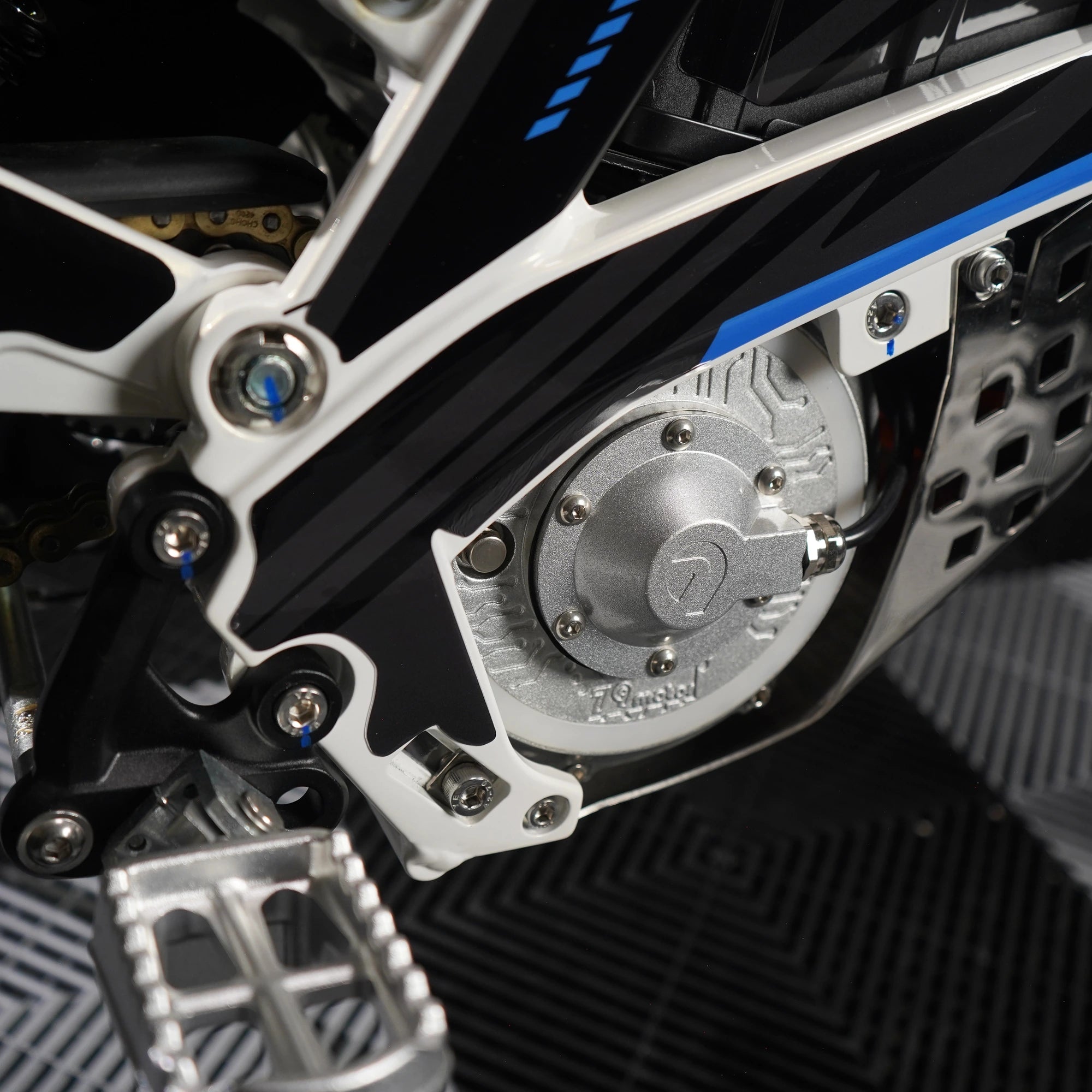 Strike E-Moto Graphics Kit, Cyclone colorway, on 79Bike Falcon