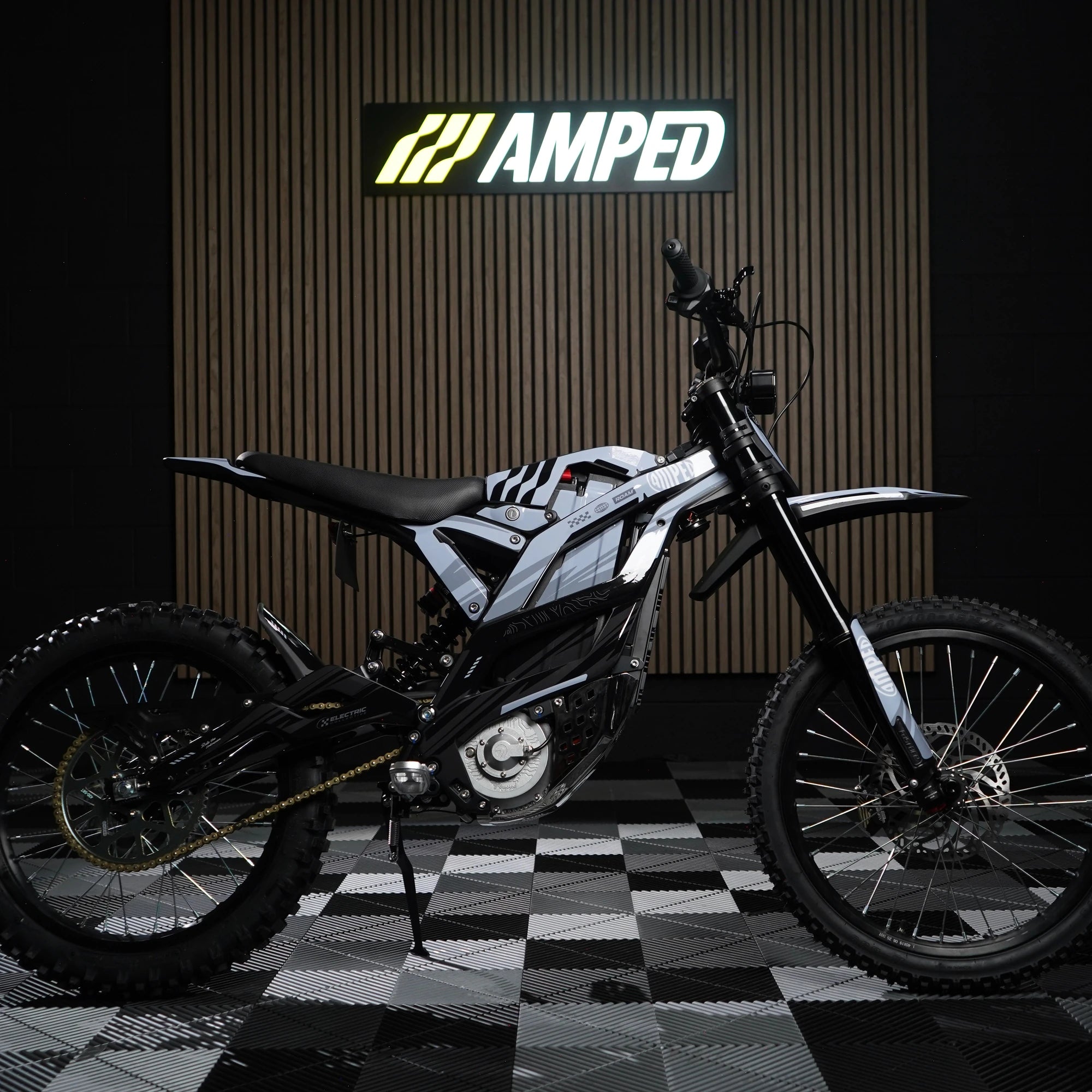 Strike E-Moto Graphics Kit, Mercury colorway, on 79Bike Falcon