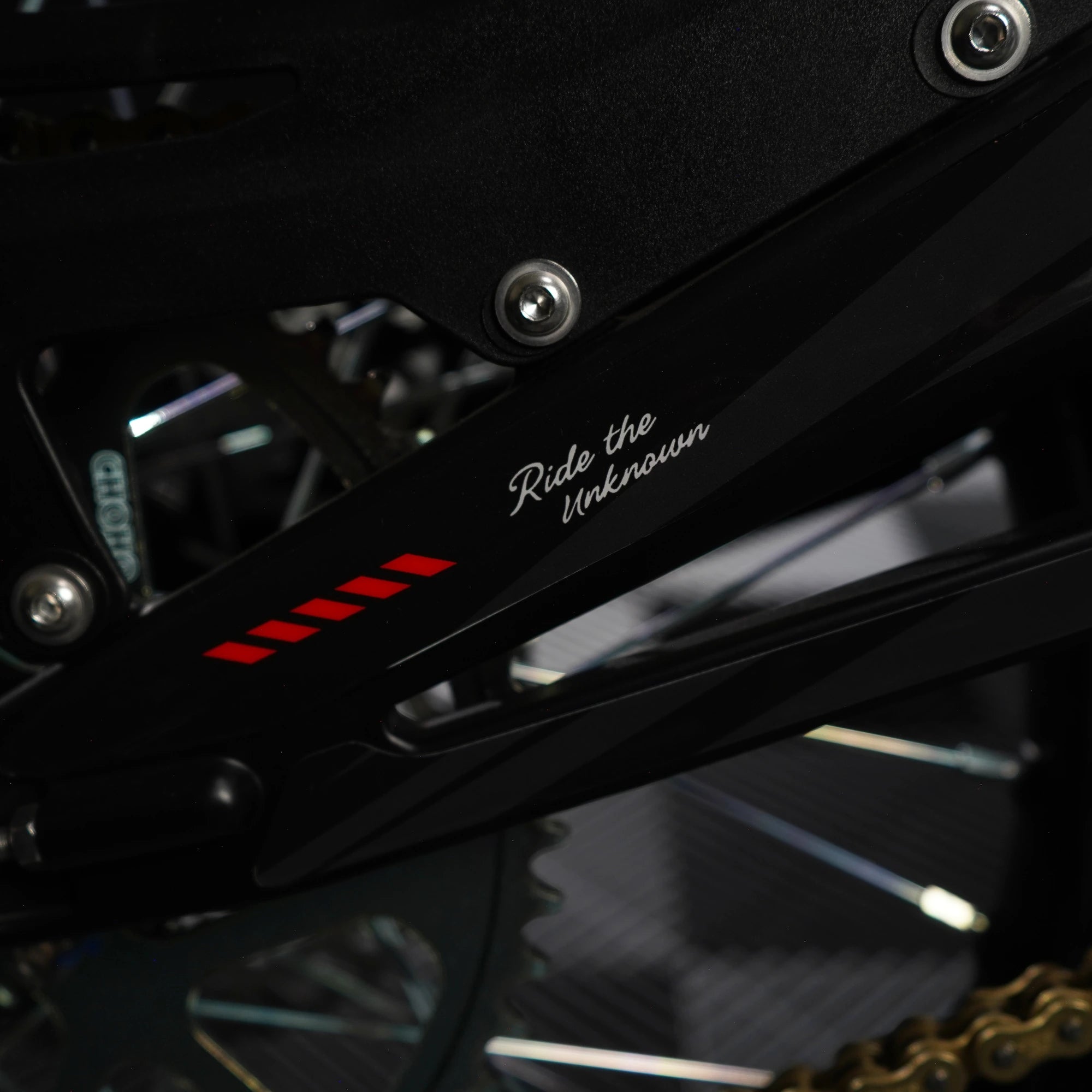 Strike E-Moto Graphics Kit, Redline colorway, on 79Bike Falcon