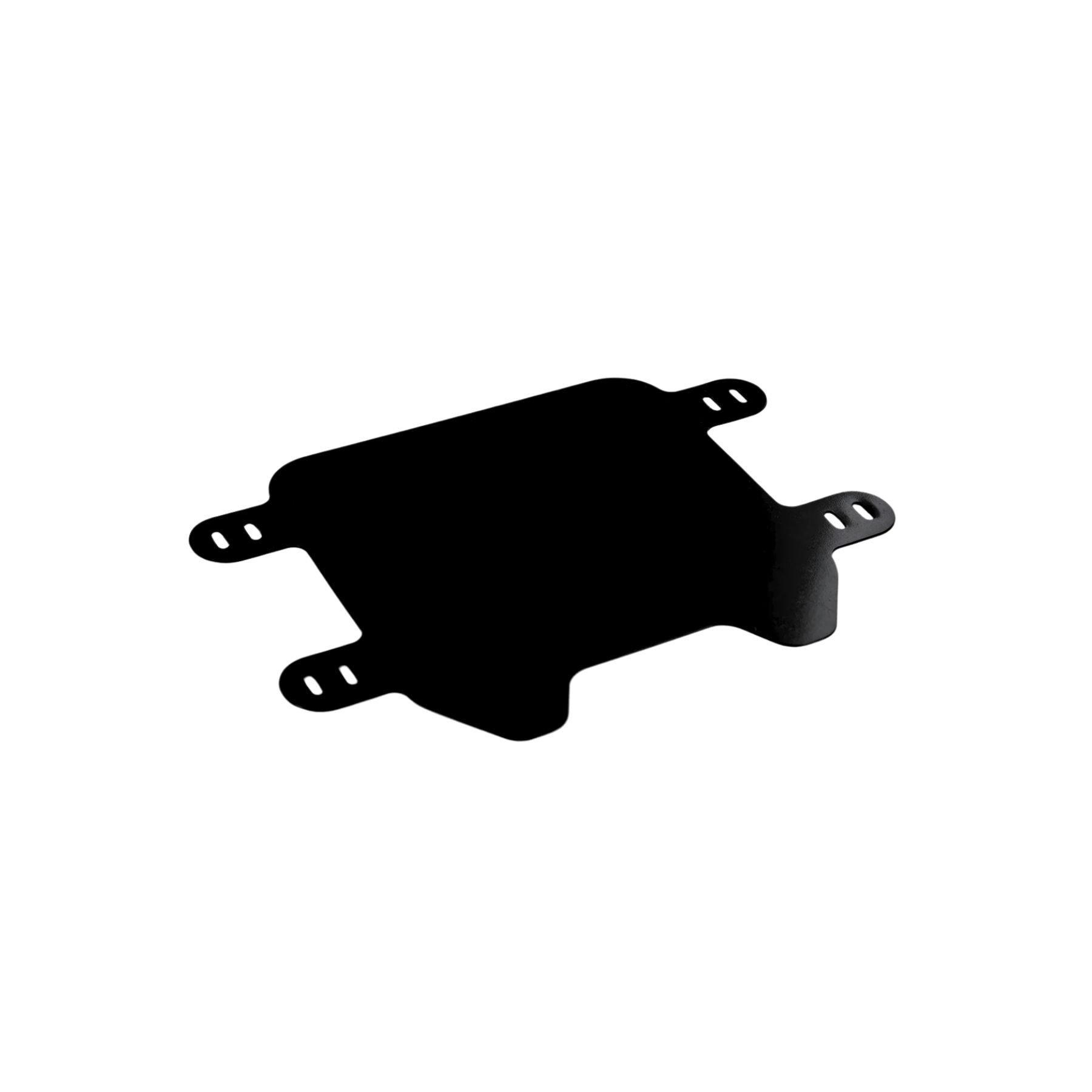 The 79Bike Falcon Pro Number Plate is a black, flat metal bracket with four rounded tabs, designed for securely mounting your number plate on the Sur-Ron Light Bee X or Falcon Pro. Product shown isolated on a white background.