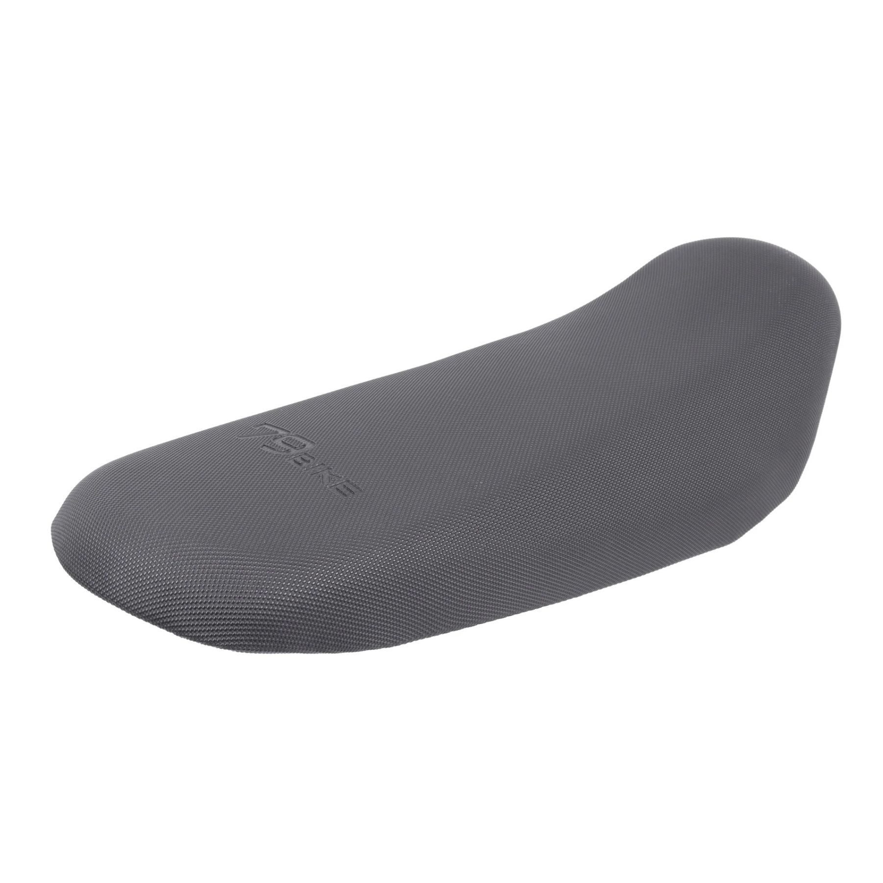 The 79Bike Falcon Pro Seat Cushion, a black, textured motorcycle seat with a curved design, is shown angled against a plain white background—the perfect upgrade for comfort and style.
