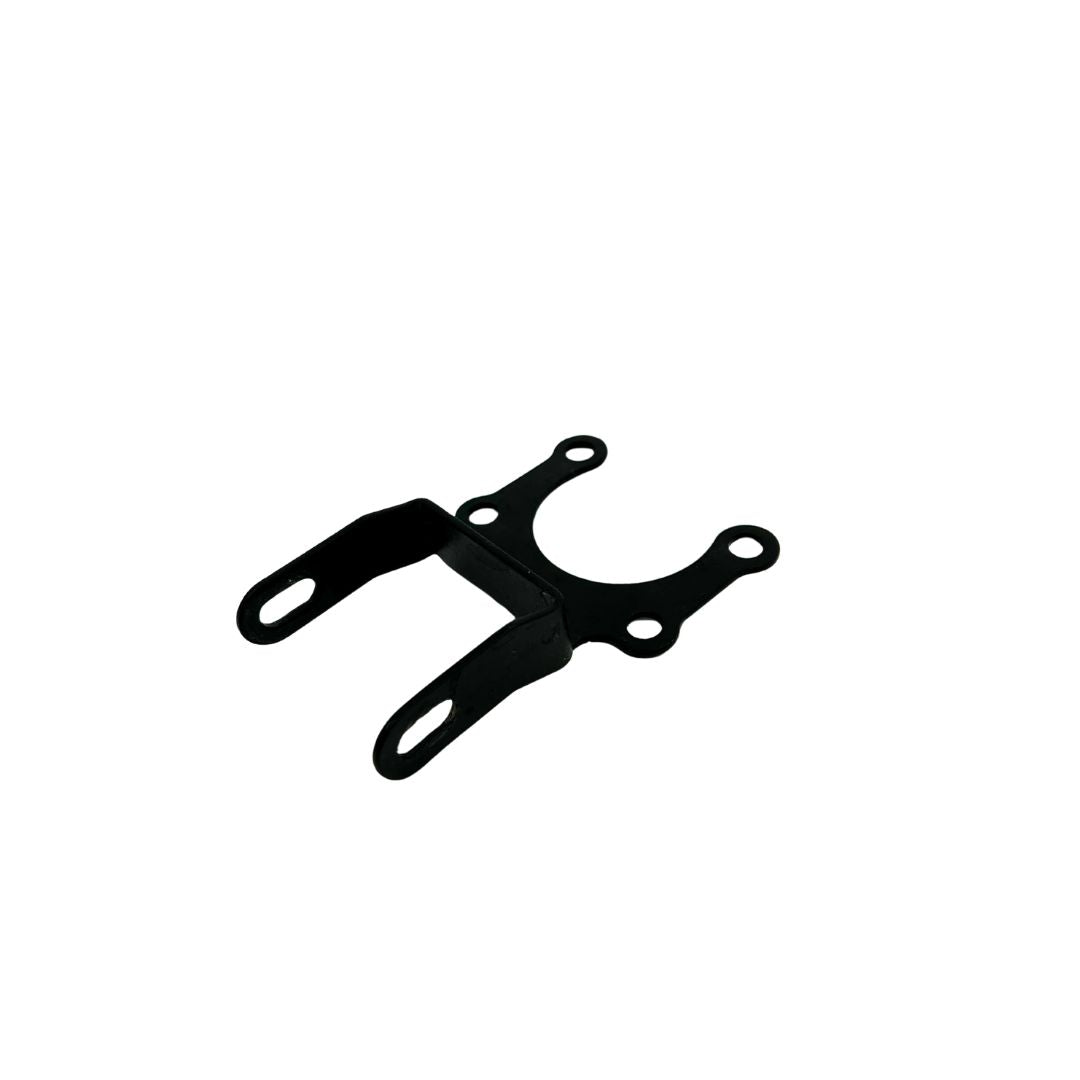 Black metal bracket on a white background