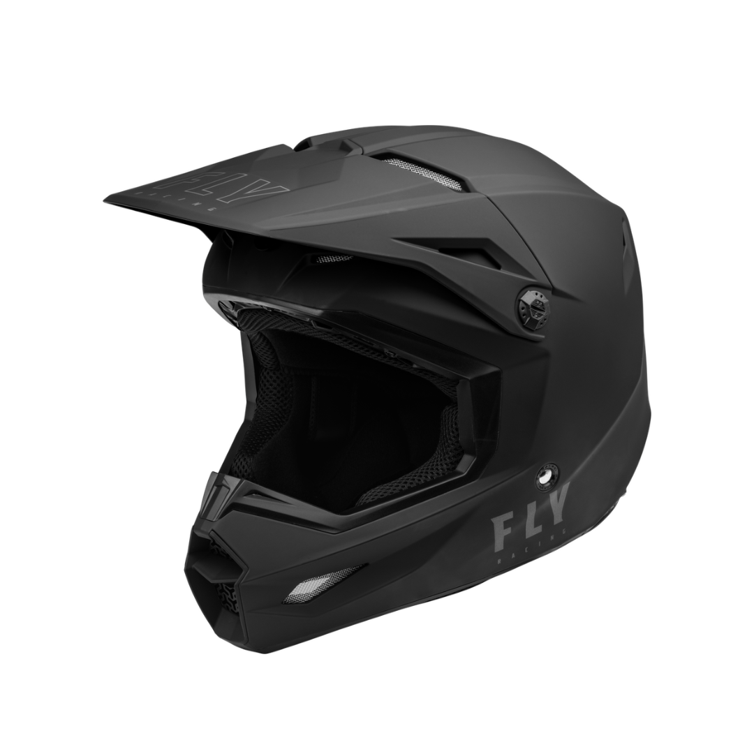 Fly Racing Kinetic Lite helmet front view showing intake vents and nose guard