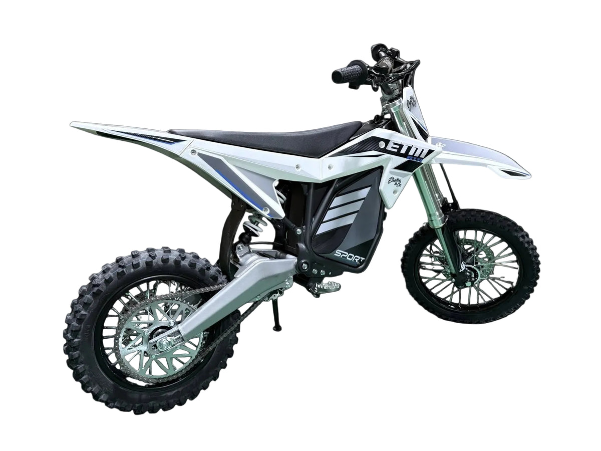 White RTR bike with black tires on a white background