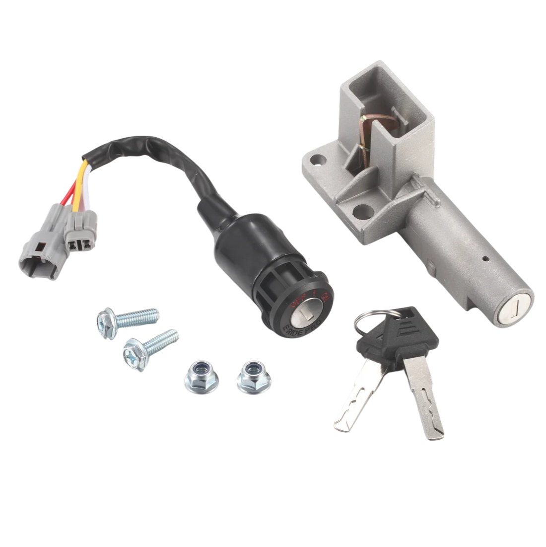 Ignition Switch Seat Lock Complete Key (with 2 bolts & nuts) - E-Ride