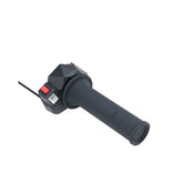 The 79Bike Falcon Pro Sensor Throttle features a black textured grip, side red button, and attached wiring—ideal as a replacement part—shown isolated on a white background.