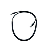 The Talaria MX5 Brake Hose, a black flexible cable loop with metal connectors at both ends, is featured against a white background.