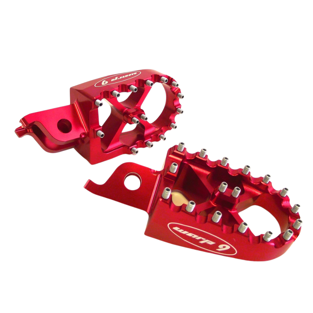 Warp 9 Foot Pegs (Talaria) Foot Controls Red