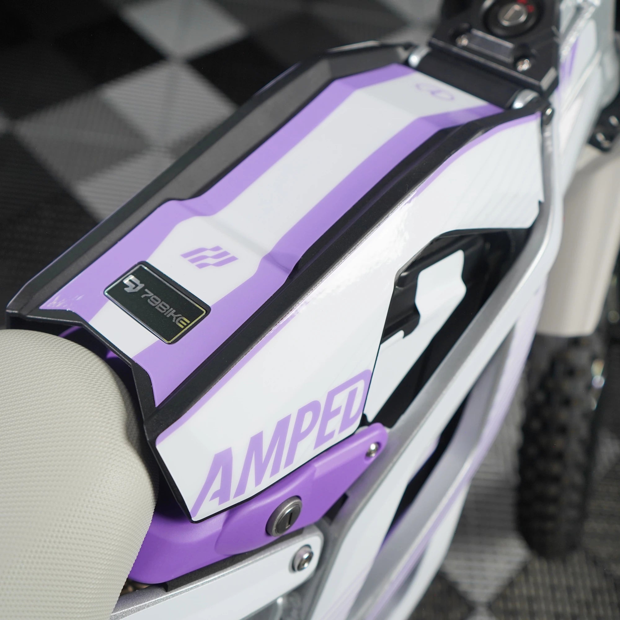 Slipstream E-Moto Graphics Kit, Aurora colorway, on 79Bike Falcon