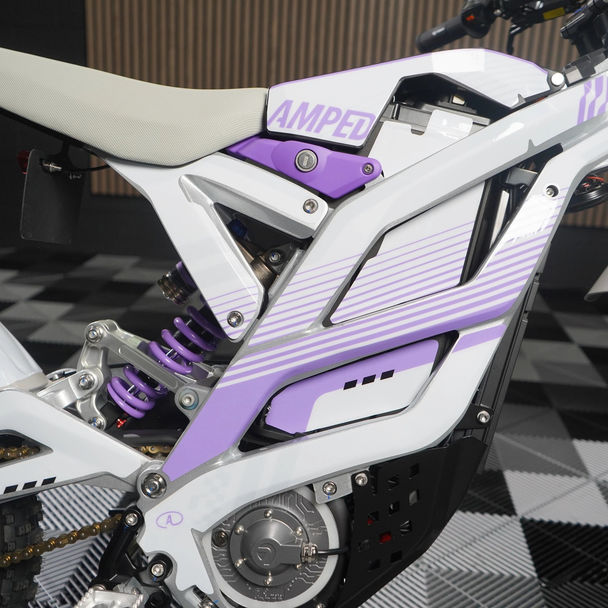 Slipstream E-Moto Graphics Kit, Aurora colorway, on 79Bike Falcon
