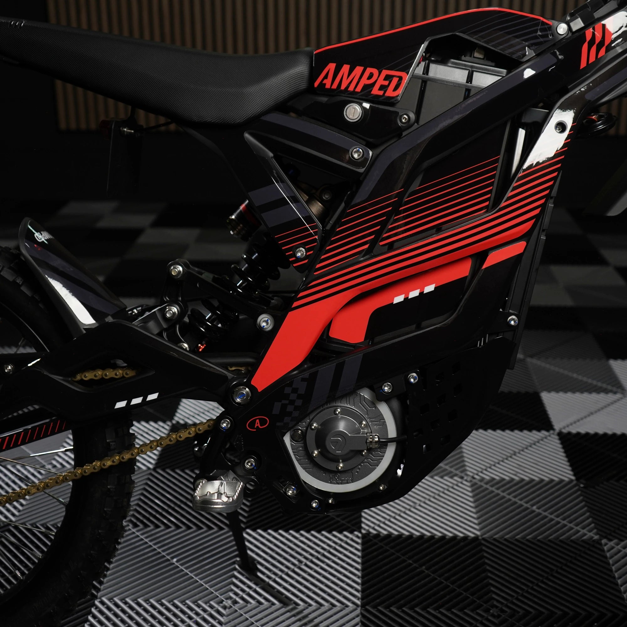 Slipstream E-Moto Graphics Kit, Scorch colorway, on 79Bike Falcon