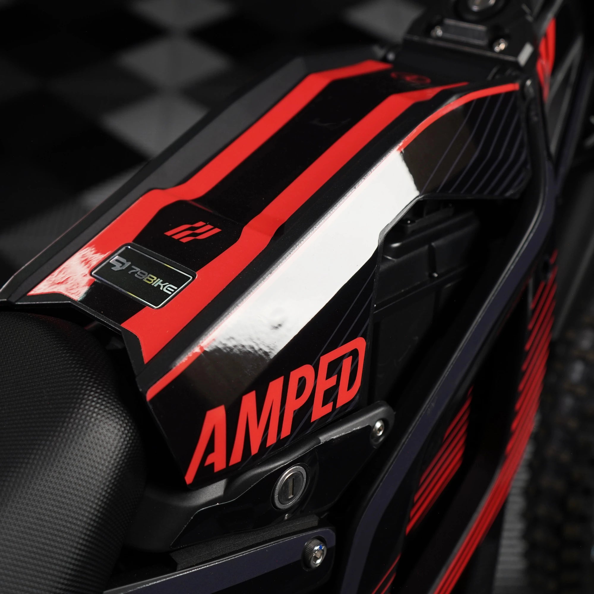 Slipstream E-Moto Graphics Kit, Scorch colorway, on 79Bike Falcon