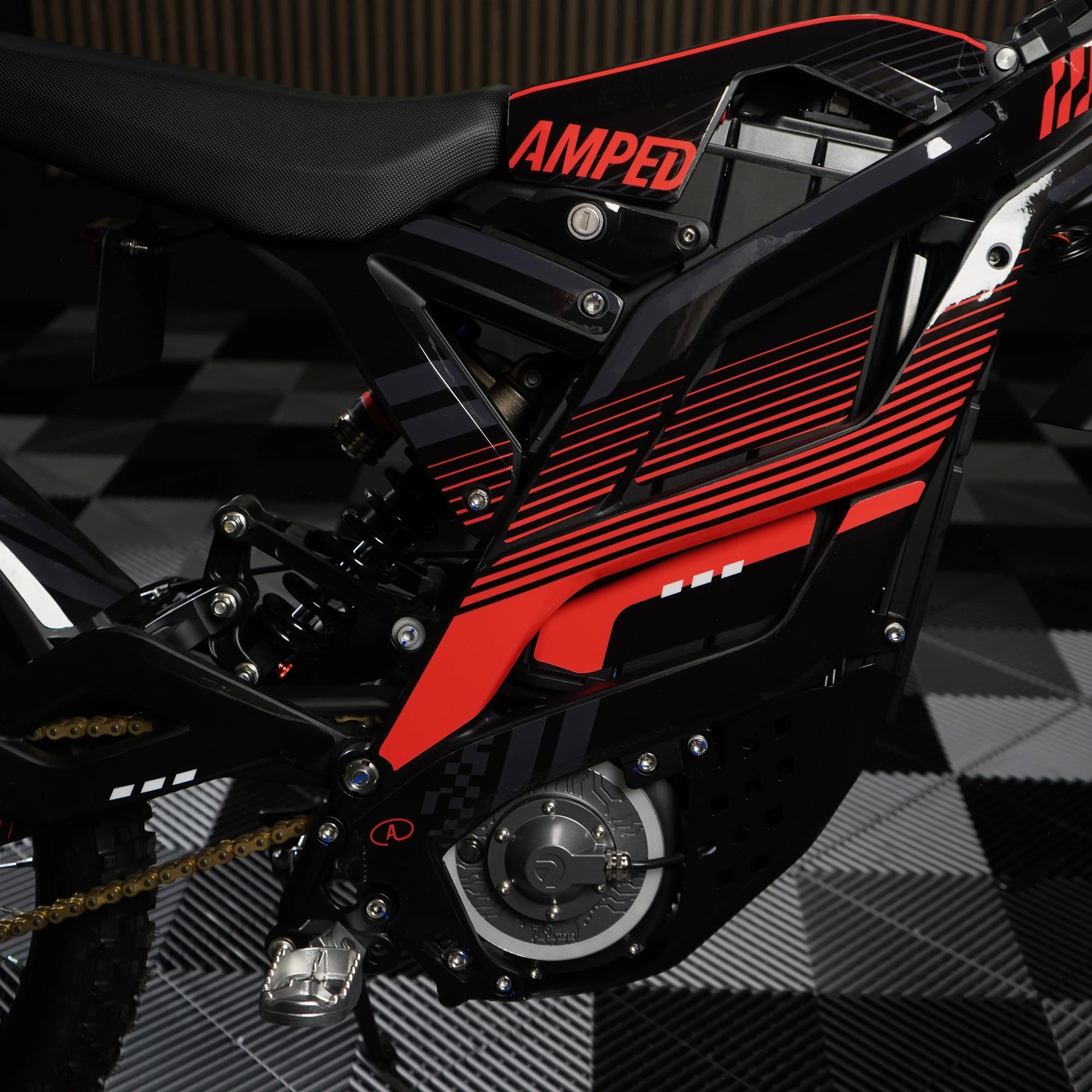 Slipstream E-Moto Graphics Kit, Scorch colorway, on 79Bike Falcon
