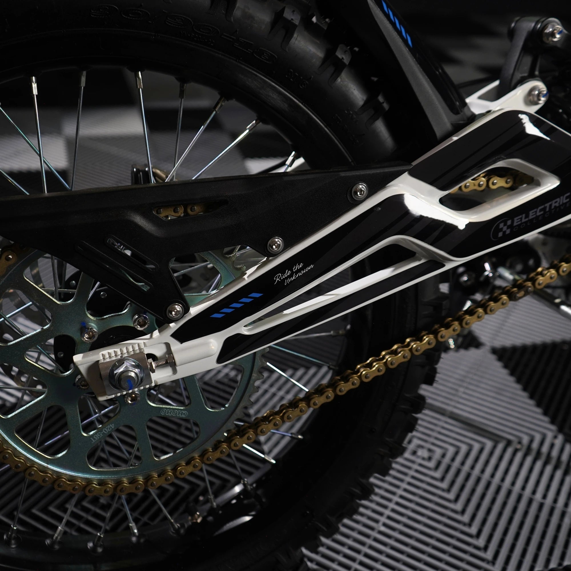 Strike E-Moto Graphics Kit, Cyclone colorway, on 79Bike Falcon