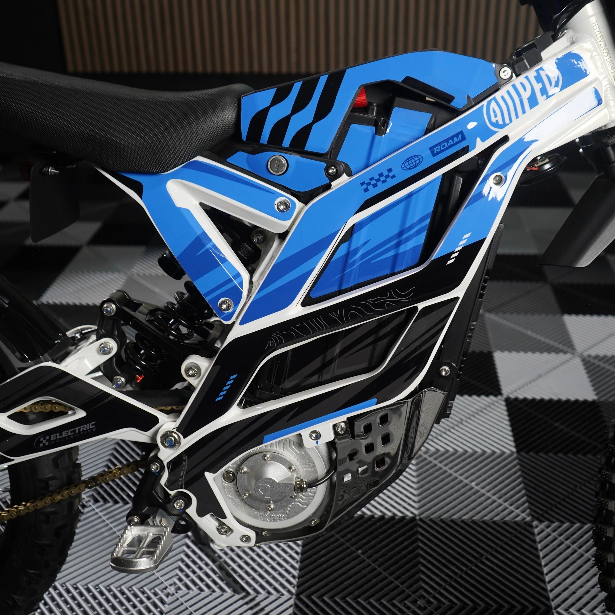 Strike E-Moto Graphics Kit, Cyclone colorway, on 79Bike Falcon