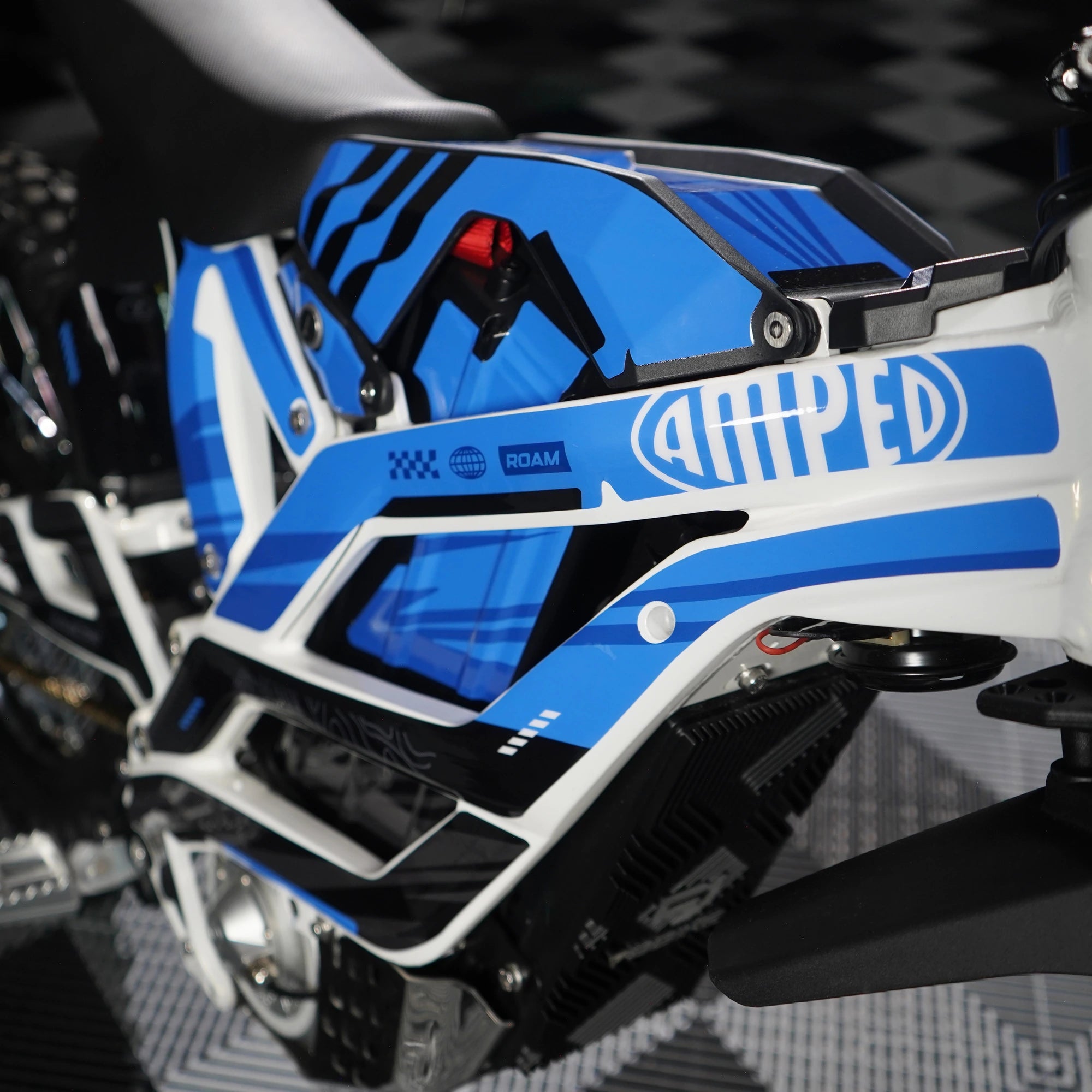 Strike E-Moto Graphics Kit, Cyclone colorway, on 79Bike Falcon