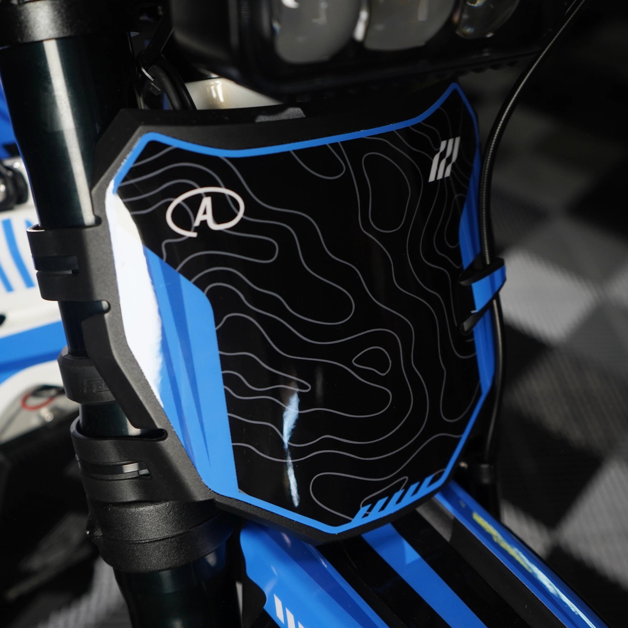Strike E-Moto Graphics Kit, Cyclone colorway, on 79Bike Falcon