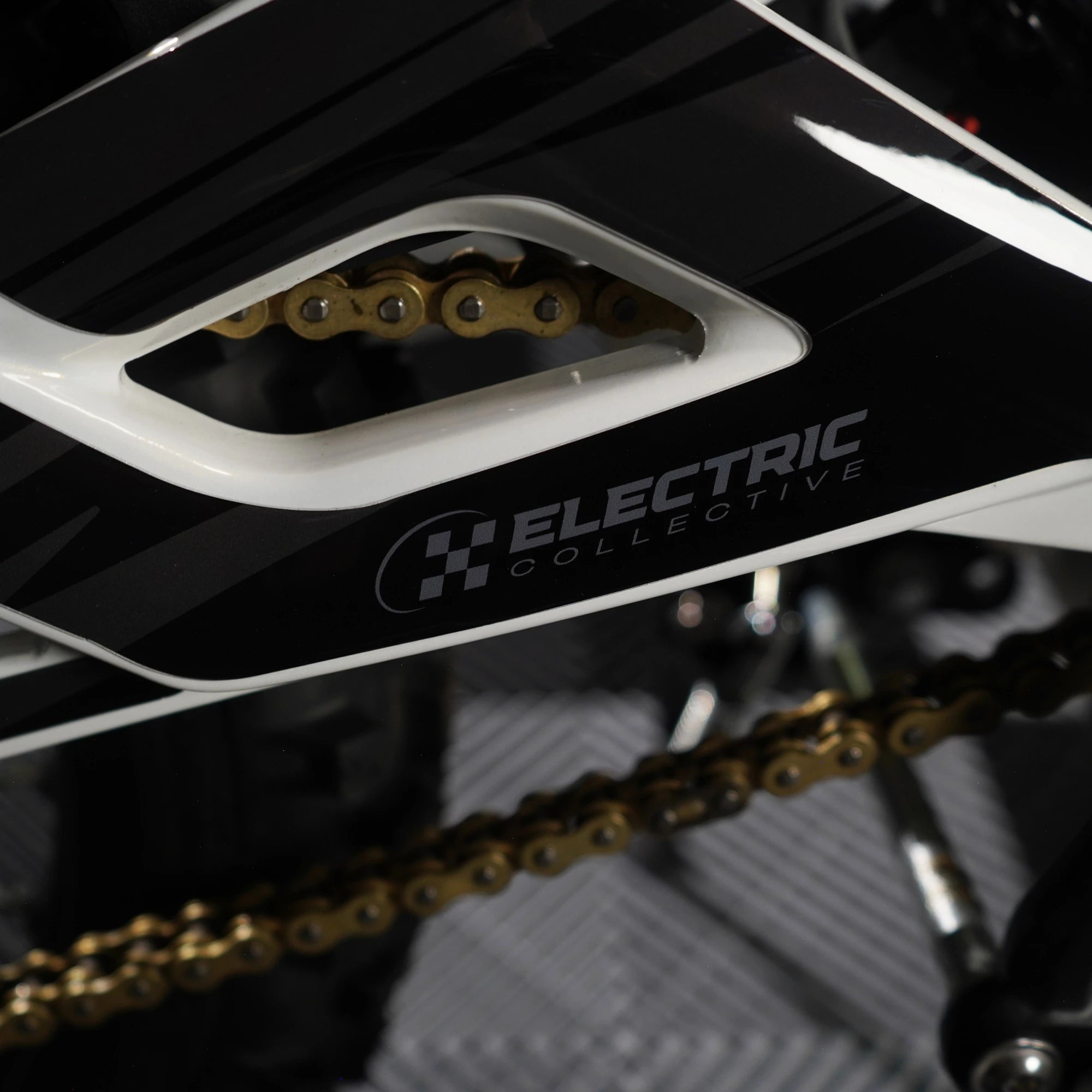 Strike E-Moto Graphics Kit, Cyclone colorway, on 79Bike Falcon