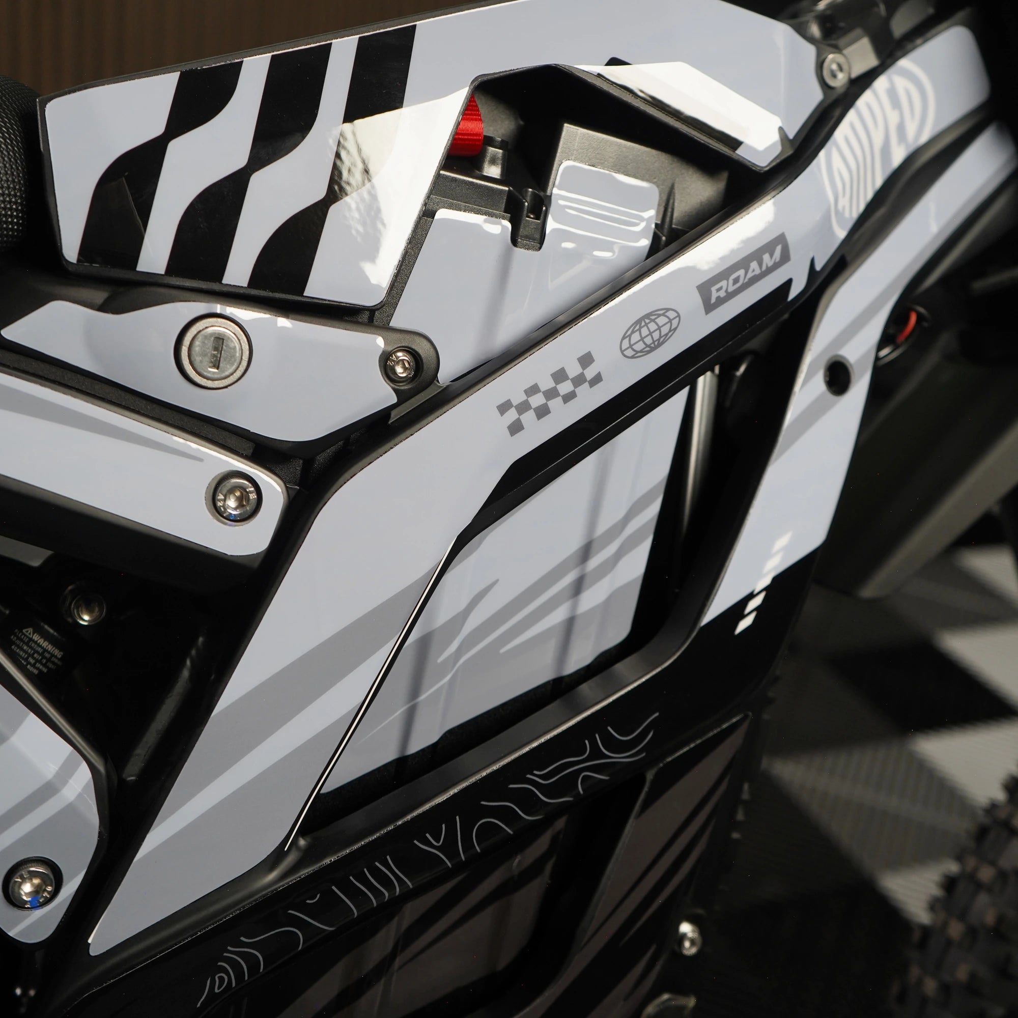 Strike E-Moto Graphics Kit, Mercury colorway, on 79Bike Falcon