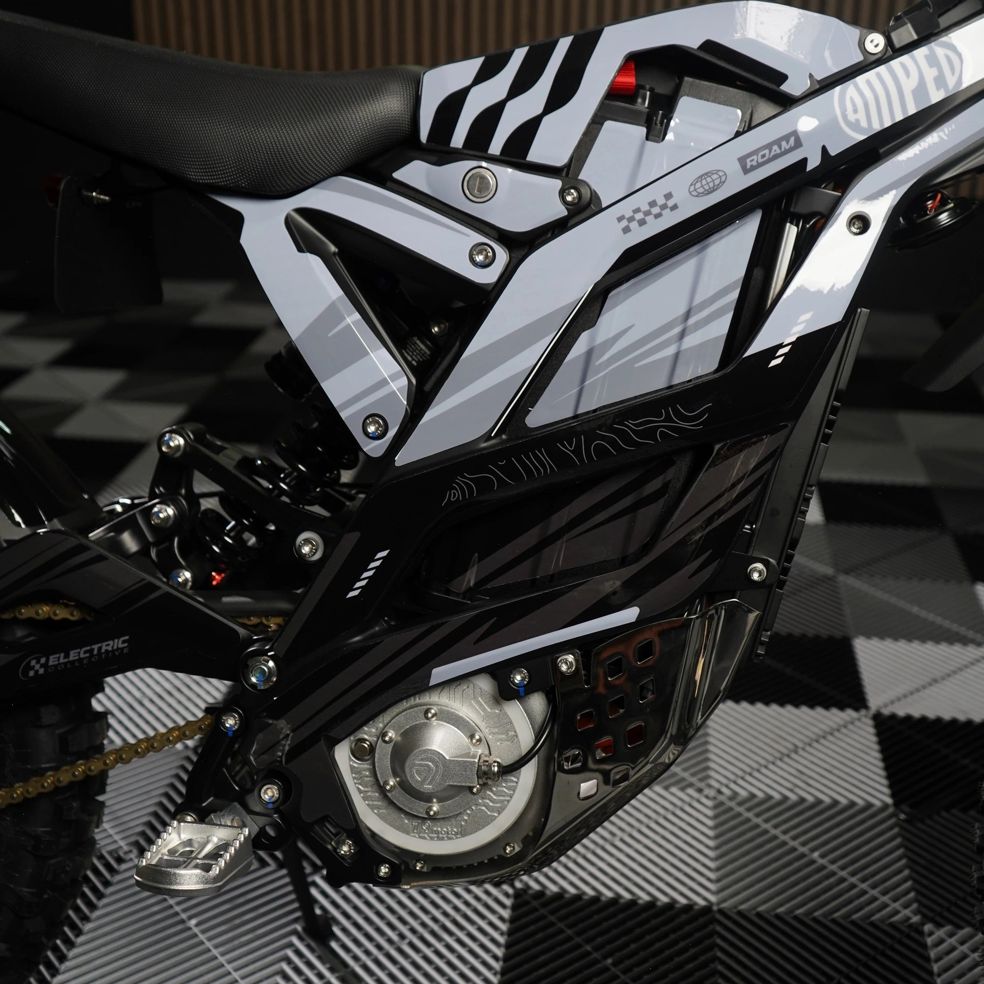 Strike E-Moto Graphics Kit, Mercury colorway, on 79Bike Falcon