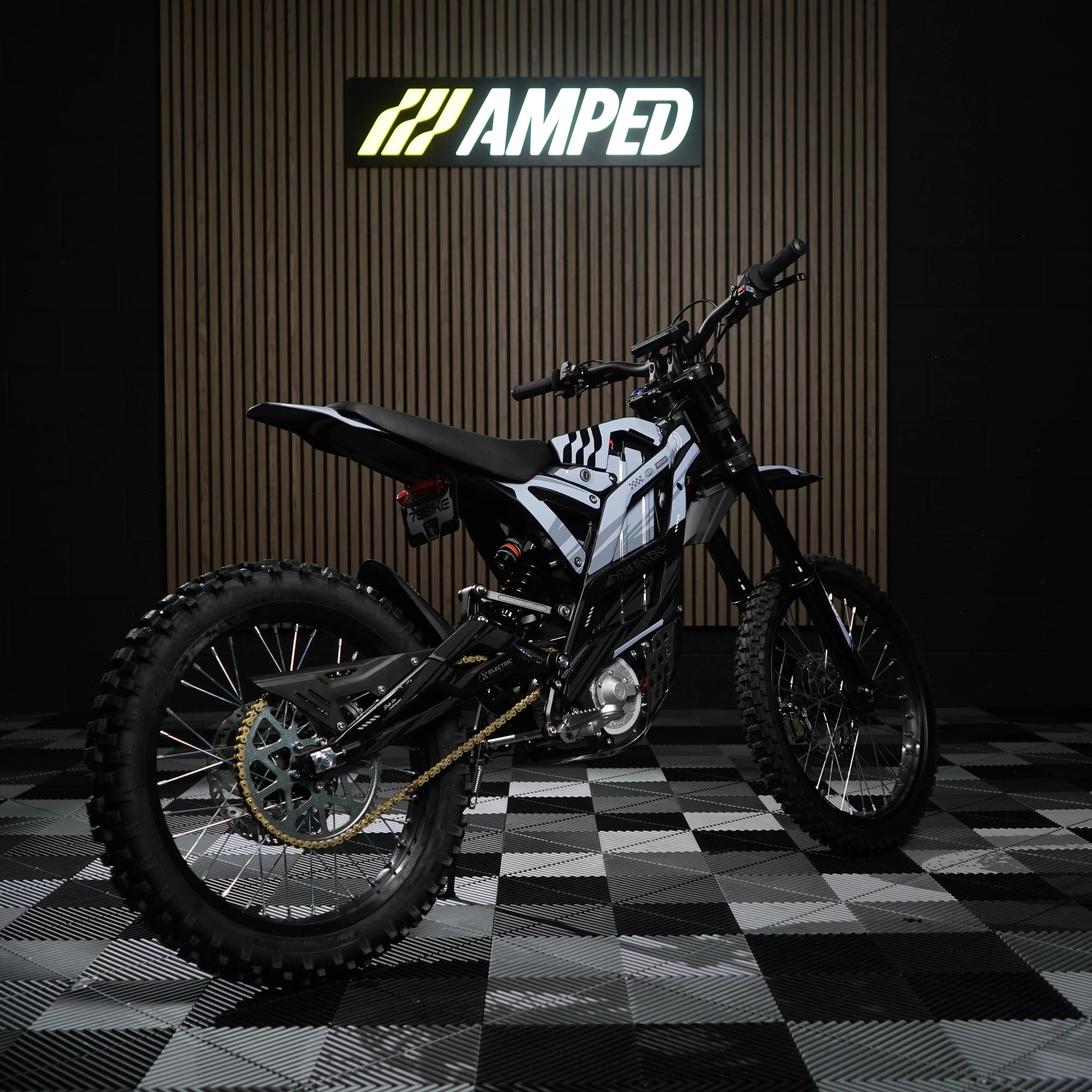 Strike E-Moto Graphics Kit, Mercury colorway, on 79Bike Falcon