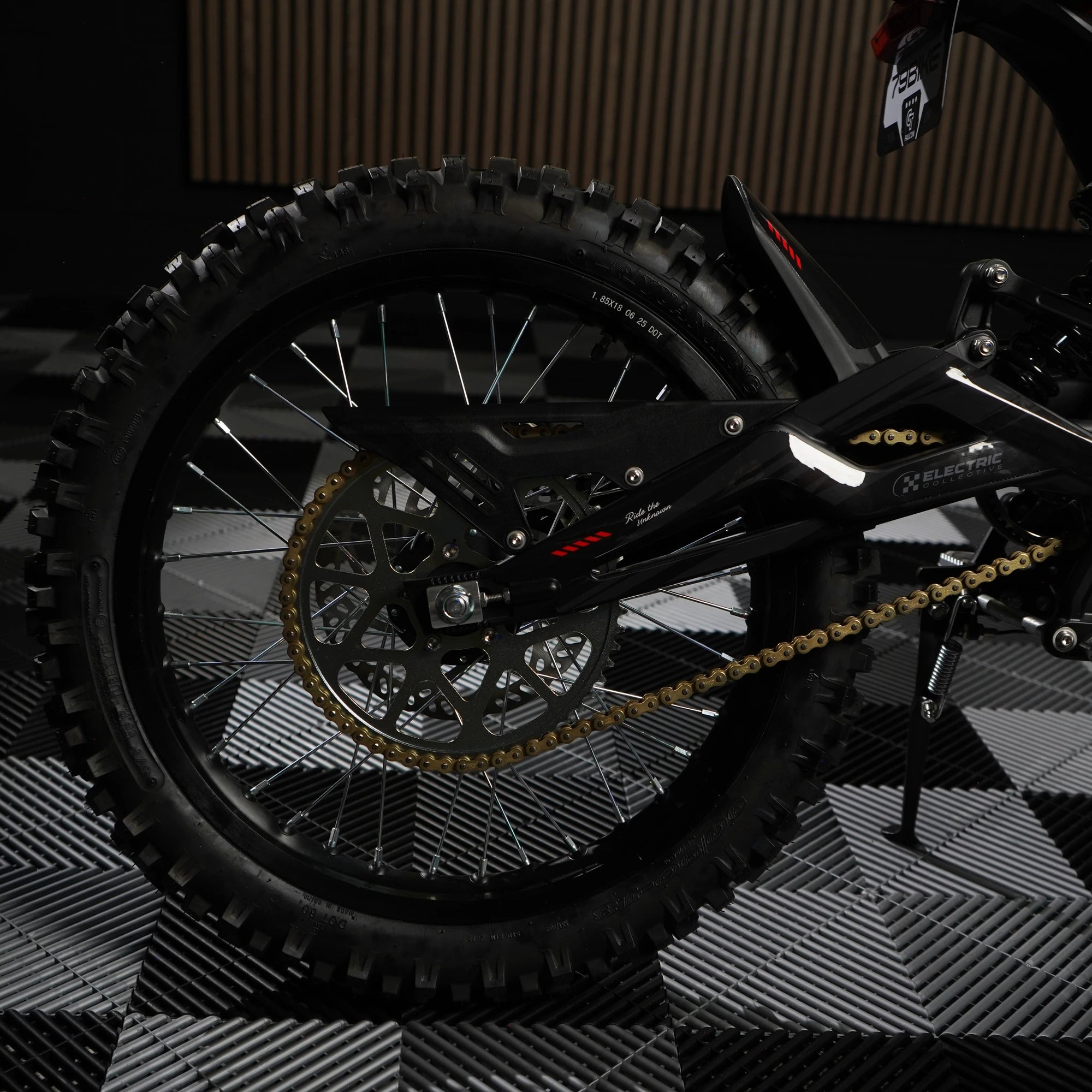 Strike E-Moto Graphics Kit, Redline colorway, on 79Bike Falcon