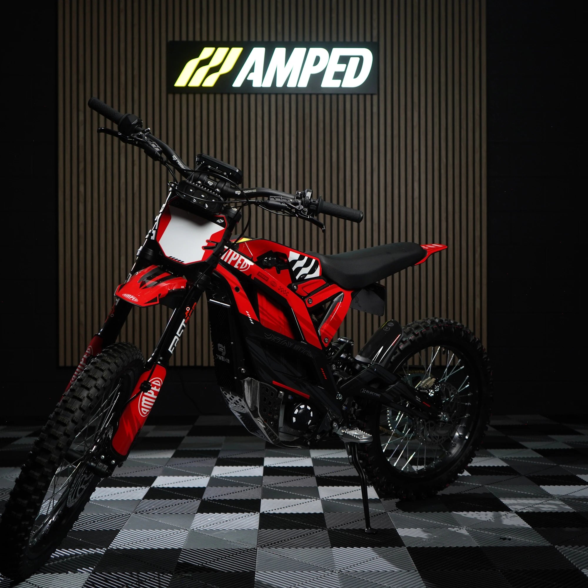 Strike E-Moto Graphics Kit, Redline colorway, on 79Bike Falcon
